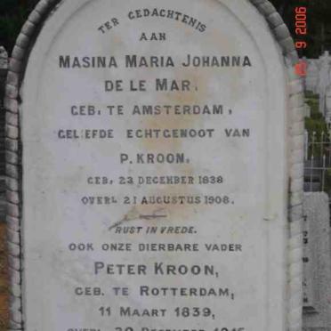 KROON Peter 1839-1915 &amp; Masina Maria Johanna DE LE MAR 1838-1908