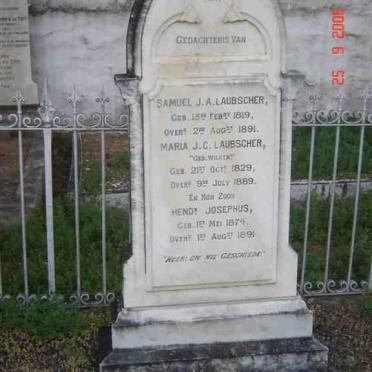 LAUBSCHER Samuel J.A. 1819-1891 &amp; Maria J.C. WILKEN 1829-1889 :: LAUBSCHER Hendrik Josephus 1874-1891