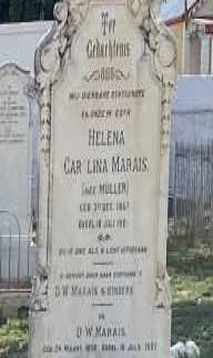 MARAIS D.W. 1858-1932 &amp; Helena Carolina MULLER -1928