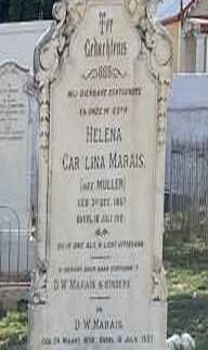 MARAIS D.W. 1858-1932 &amp; Helena Carolina MULLER -1928