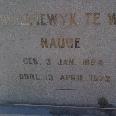 NAUDE Johann Lodewyk, TE WATER 1894-1972