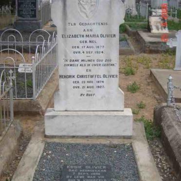 OLIVIER Hendrik Christoffel 1874-1927 &amp; Elizabeth Maria NEL 1877-1924 :: OLIVIER Kosie -1986