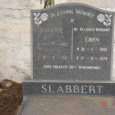 SLABBERT Eben 1902-1979 &amp; Valerie 1900-1981