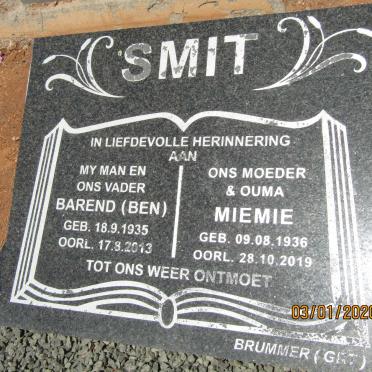 SMIT Barend 1935-2013 &amp; Miemie 1936-2019
