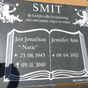 SMIT Jan Jonathan 1945-2010 &amp; Jennifer Ann 1952-