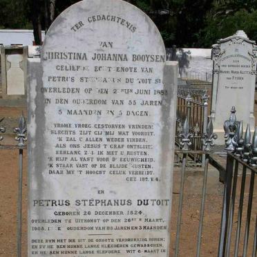 TOIT Petrus Stephanus, du 1824-1908 &amp; Christina Johanna BOOYSEN -1883