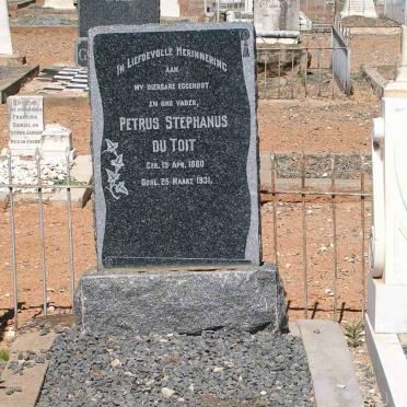 TOIT Petrus Stephanus, du 1880-1931