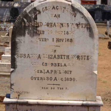 VORSTER Barend Johannes 1816-1881 &amp; Susanna Elizabeth GROBBELAAR 1817-1890