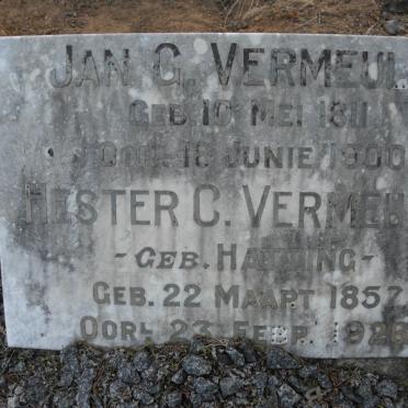 VERMEULEN Jan G. 1811-1900 :: VERMEULEN Hester C. nee HATTING 1857-1926
