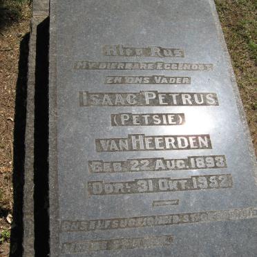 HEERDEN Isaac Petrus, van 1893-1952