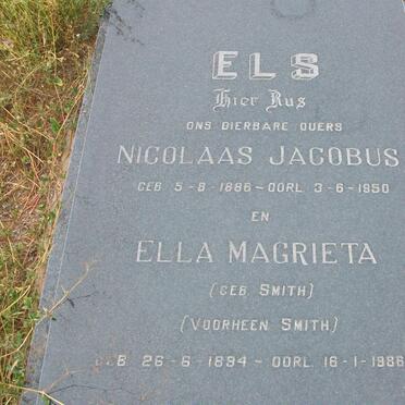 ELS Nicolaas Jacobus 1886-1950 &amp; Ella Magrieta voorheen SMITH nee SMITH 1894-1986