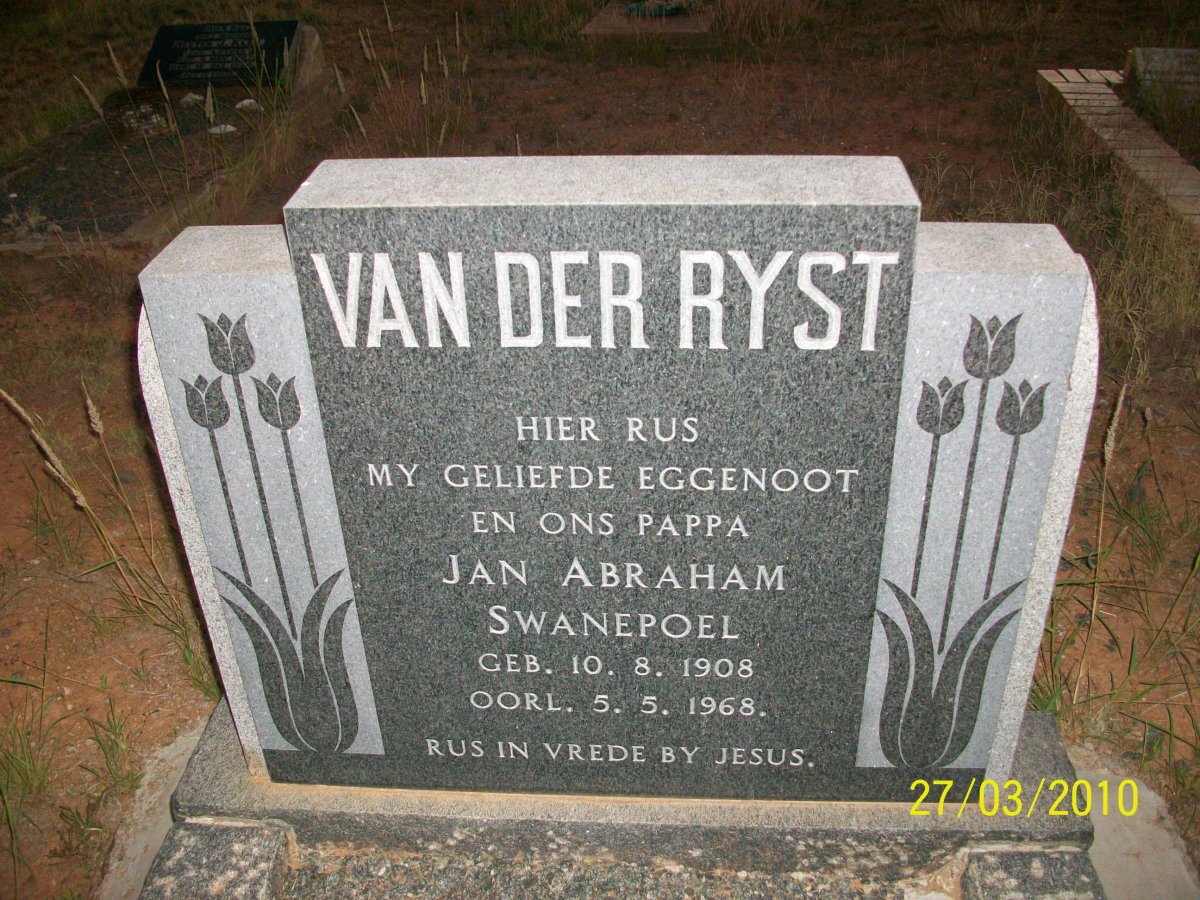 RYST Jan Abraham Swanepoel, van der 1908-1968