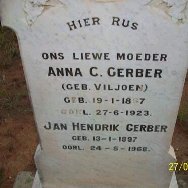 GERBER Anna C. nee VILJOEN 1867-1923 :: GERBER Jan Hendrik 1897-1968