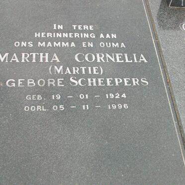 GREEFF Martha Cornelia nee SCHEEPERS 1924-1996