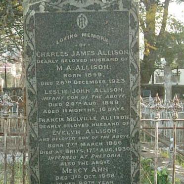 ALLISON Charles James 1859-1923 &amp; Mercy Ann -1958