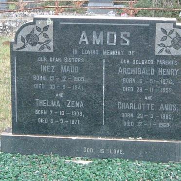 AMOS Archibald Henry 1876-1952 &amp; Charlotte 1882-1969 
