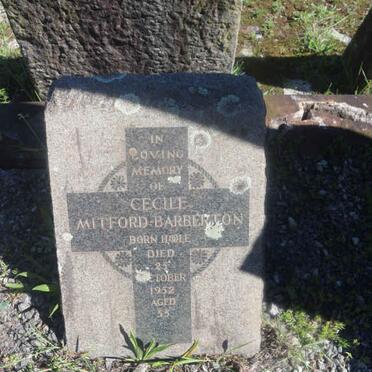 BARBERTON Cecile, MITFORD nee HOOLE -1952