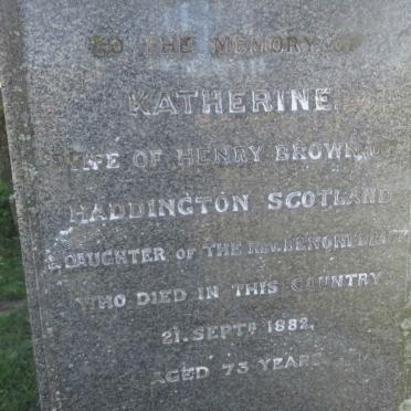 BROWN Katherine nee BLACK -1882