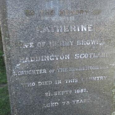 BROWN Katherine nee BLACK -1882