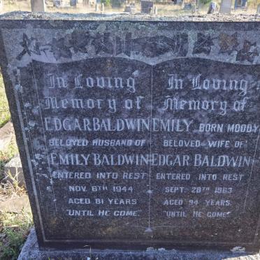 BALDWIN Edgar -1944 &amp; Emily MOODY -1963