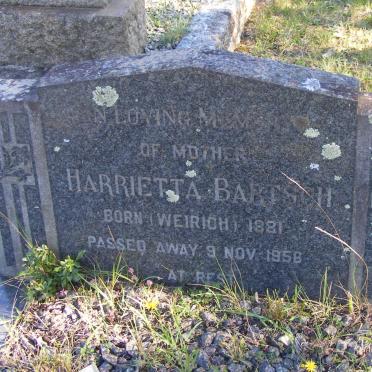 BARTSCH Harrietta nee WEIRICH 1881-1958