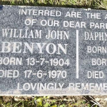 BENYON William John 1904-1970 &amp; Daphne HULLEY 1911-2004