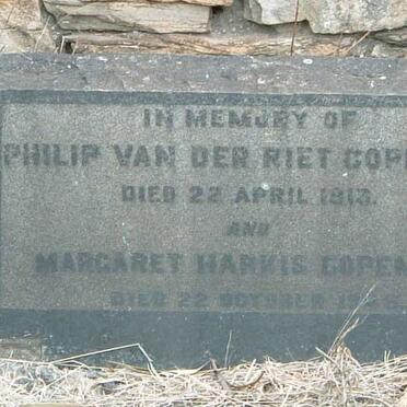 COPEMAN Philip van der Riet -1913 &amp; Margaret Harkis -1945