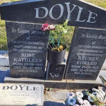 DOYLE Reuben Edward 1907-2002 &amp; Rose Kathleen 1910-1985 :: DOYLE Vincent Victor 1942-2014