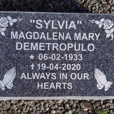 DEMETROPULO Magdalena Mary 1933-2020