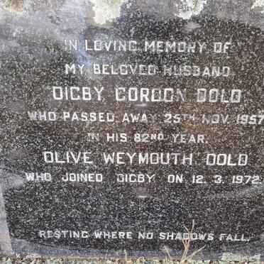 DOLD Digby Gordon -1957 &amp; Olive Weymouth -1972