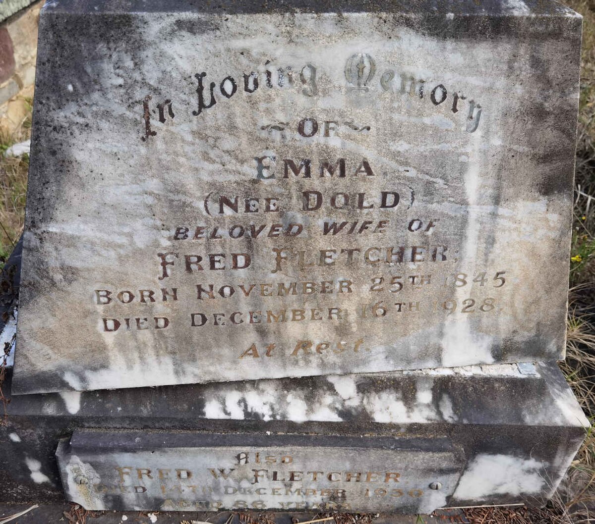 FLETCHER Fred -1930 &amp; Emma DOLD 1845-1928