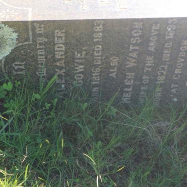 GOWIE Alexander 1816-1883 &amp; Helen WATSON 1822-1895