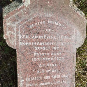 GILL Benjamin Everett 1875-1935 &amp; Elizabeth Ann SMITH 1874-1950