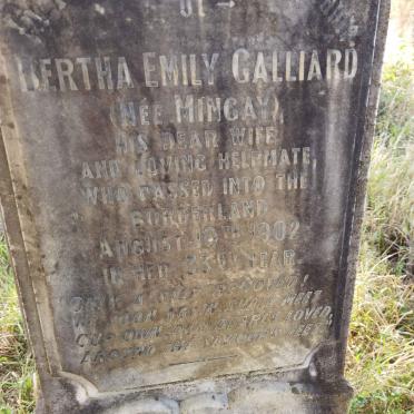 GALLIARD Bertha Emily nee MINGAY -1902