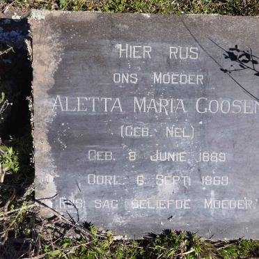 GOOSEN Aletta Maria nee NEL 1889-1969