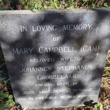 GROBBELAAR Mary Campell nee TRUMBLE