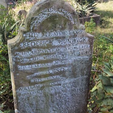 HUNWICK Frederick -1859 :: HUNWICK William Frederick -1870