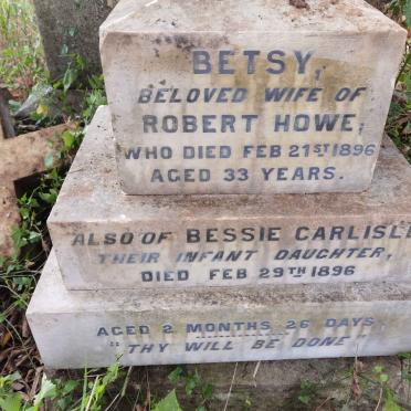 HOWE Betsy -1896 :: HOWE Bessie Carlisle -1896