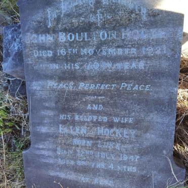 HOCKEY John Boulton -1921 &amp; Ellen LUKE -1947