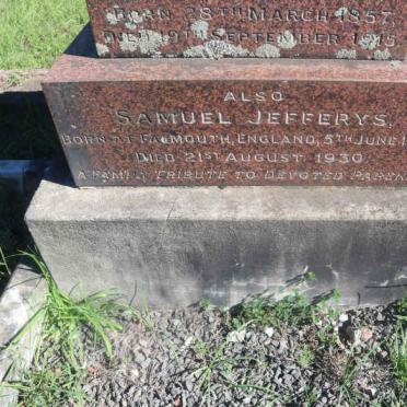 JEFFERYS Samuel 1856-1930 &amp; Lucy Ellen 1857-1915