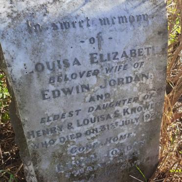 JORDAN Louisa Elizabeth nee KNOWLES -1924