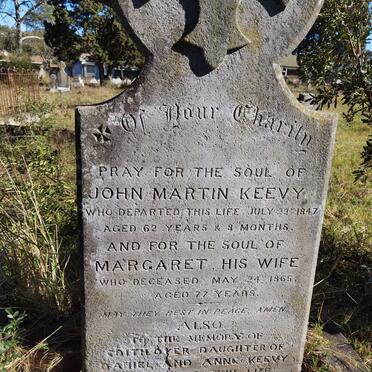 KEEVY John Martin -1847 &amp; Margaret -1865 :: KEEVY Edith 