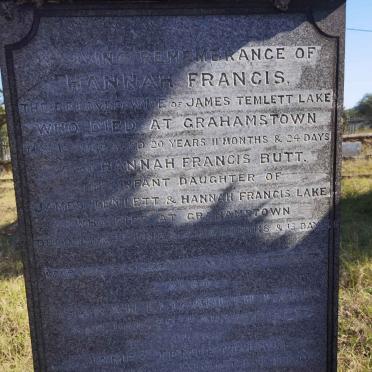 LAKE James Temlett -1930 & Hannah Francis -1880 :: LAKE Hannah Francis Butt -1880 :: LAKE Sarah Elizabeth -1928