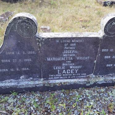 LACEY Joseph 1866-1933 &amp; Margueretta Wright 1883-1955 :: LACEY Leslie Wright 1904-1967