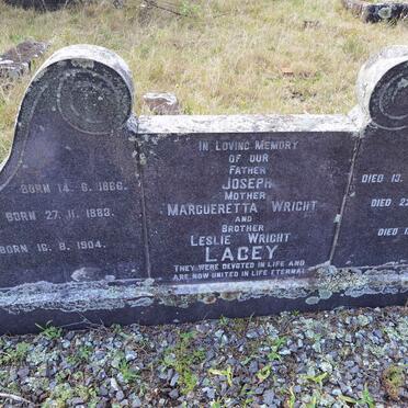 LACEY Joseph 1866-1933 &amp; Margueretta Wright 1883-1955 :: LACEY Leslie Wright 1904-1967