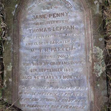 LEPPAN Jane Penny nee PARKER -1880