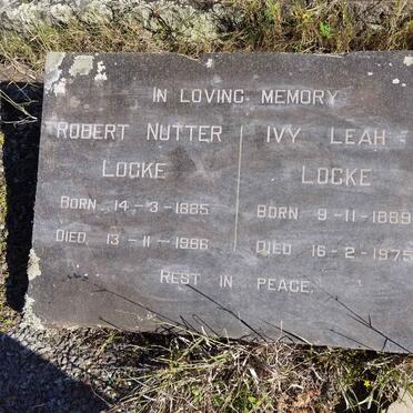 LOCKE Robert Nutter 1885-1966 &amp; Ivy Leah 1889-1975