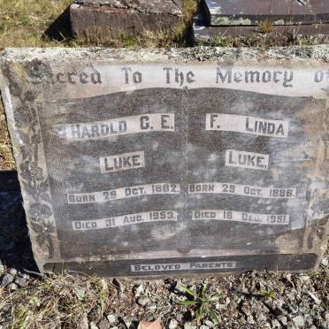 LUKE Harold G.E. 1882-1953 &amp; F. Linda 1886-1951