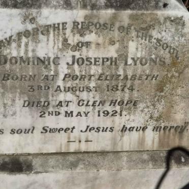 LYONS Dominic Joseph 1874-1921