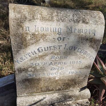 LOVEGROVE Keith Guest 1915-1933